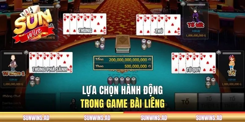 Cách Chơi Game Bài Liêng Chi Tiết Người Mới Đừng Bỏ Qua 2 Lựa chọn hành động trong game bài Liêng